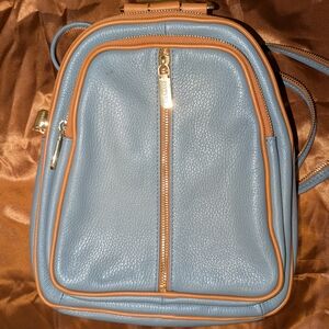 Valentina Blue and Tan Backpack